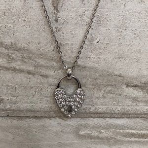 Fossil Brand Crystal Heart Charm Pendant
